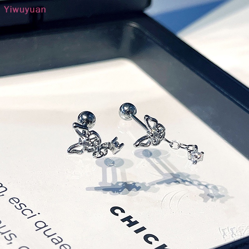1 Đôi Khuyên Tai Xoắn Ốc Hình Bướm Đính Đá Zircon Mới