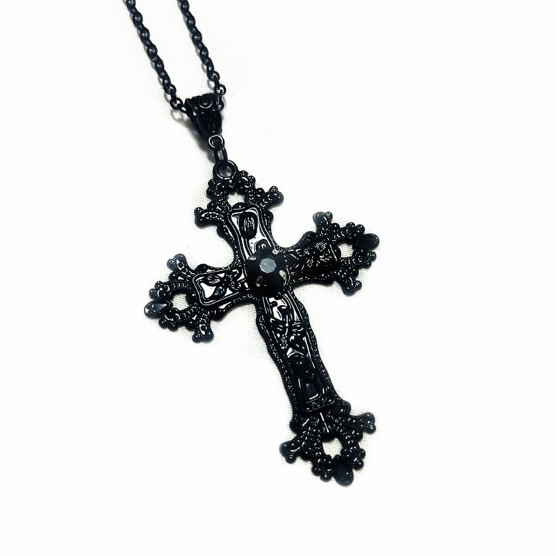 Vòng Cổ Choker Mặt Thánh Giá Phong Cách Gothic