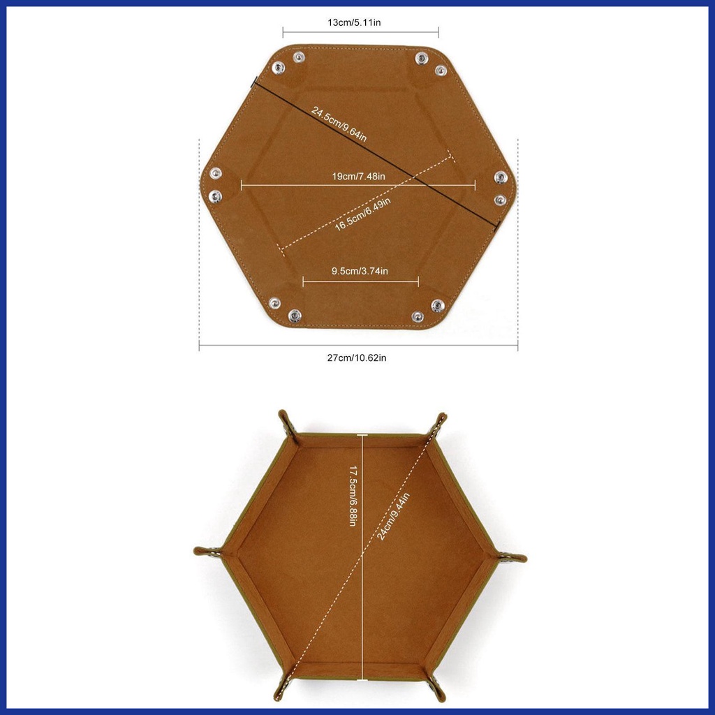 Khay Cuộn Bằng Da PU Hình Lục Giác Đựng Đồ Chơi Cho Gia Đình