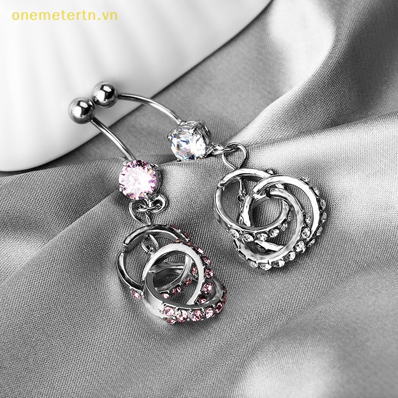Khuyên Rốn Dáng Tròn Đính Đá Pha Lê Thời Trang Cho Nữ