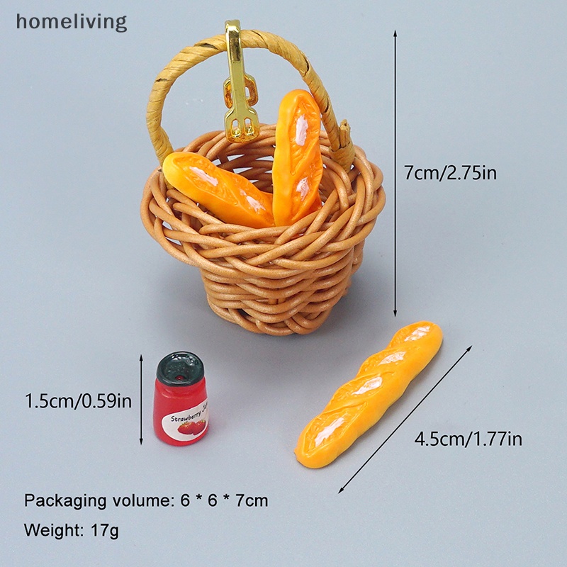 1 Bộ Rổ Bánh Mì Tỉ Lệ 1: 12 Dùng Trang Trí Nhà Búp Bê