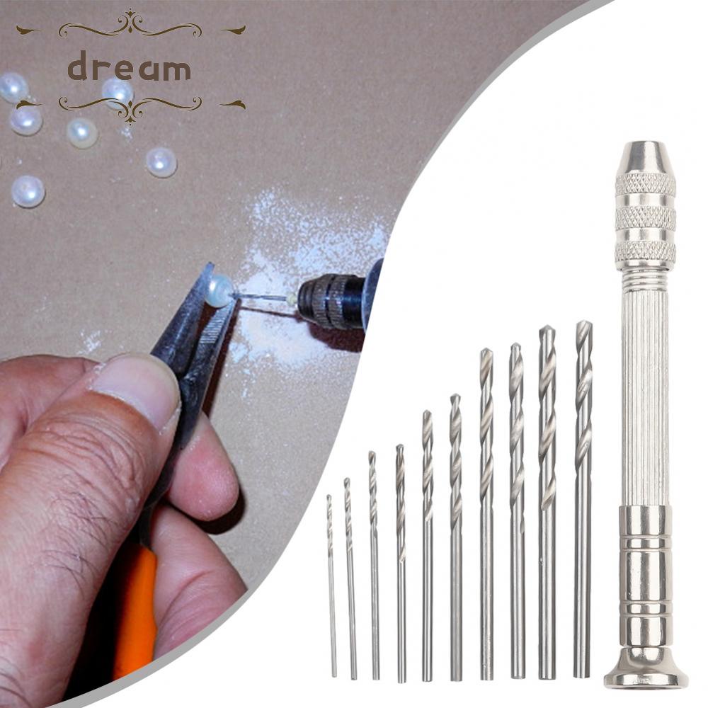 【DREAMLIFE】Hand Drill 0.8-3.0mm Drill Bits Siz 11Pcs Set Aluminum Alloy Drill Bits