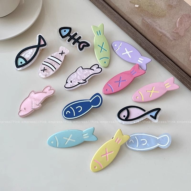 Kẹp Tóc Một Bên Hình Cá Nhiều Màu Dễ Thương Cho Nữ