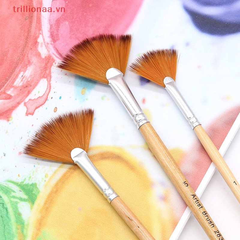 Set 5 Cọ Vẽ Hình Quạt Gouache Bằng Sợi Nylon
