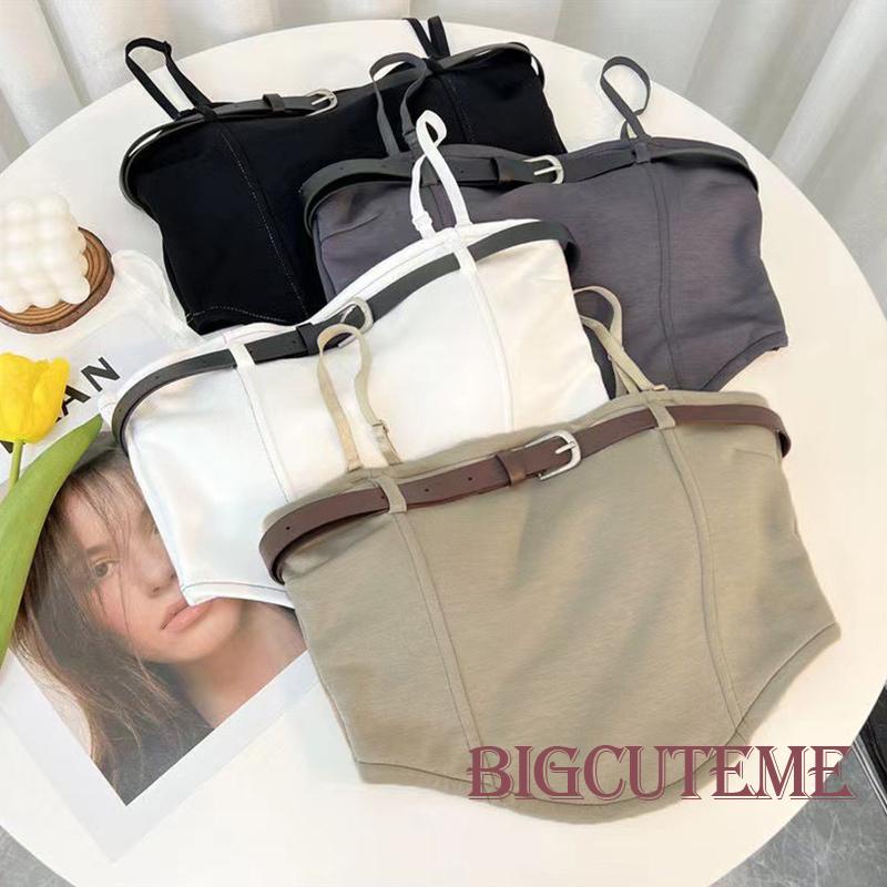 [] - Áo Croptop Hai Dây Có Dây Đai Điều Chỉnh Được Ôm Dáng Mùa Hè Mát Mẻ Cho Nữ