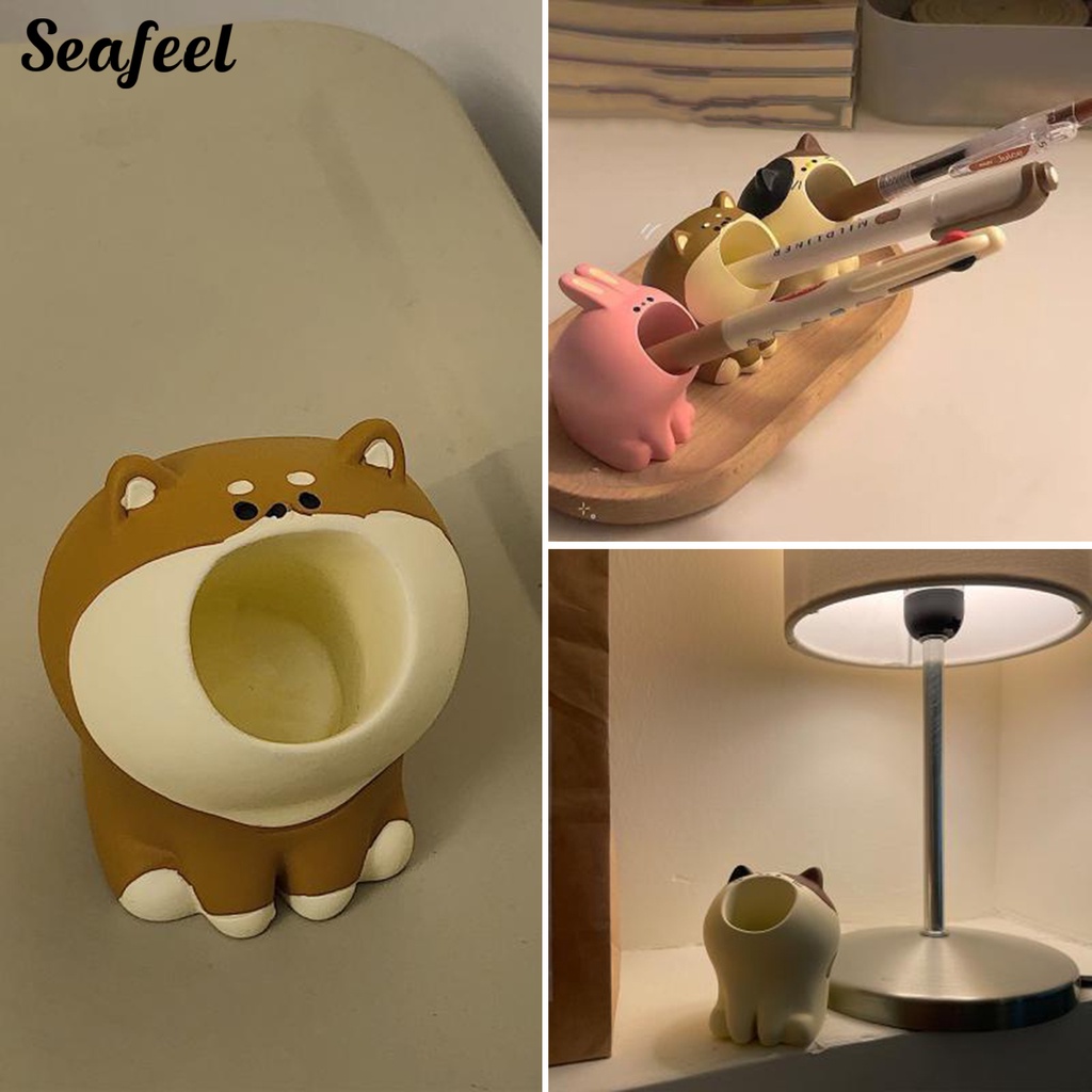 Giá Đỡ Bút Mini Bằng Nhựa Resin Hình Động Vật Hoạt Hình Phong Cách Nhật Bản