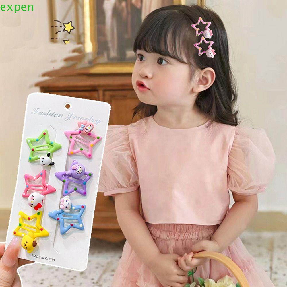 Kẹp Tóc Mái Ngang Họa Tiết Hoạt Hình Kuromi Ngôi Sao Cinnamoroll Ngọt Ngào Cho Bé