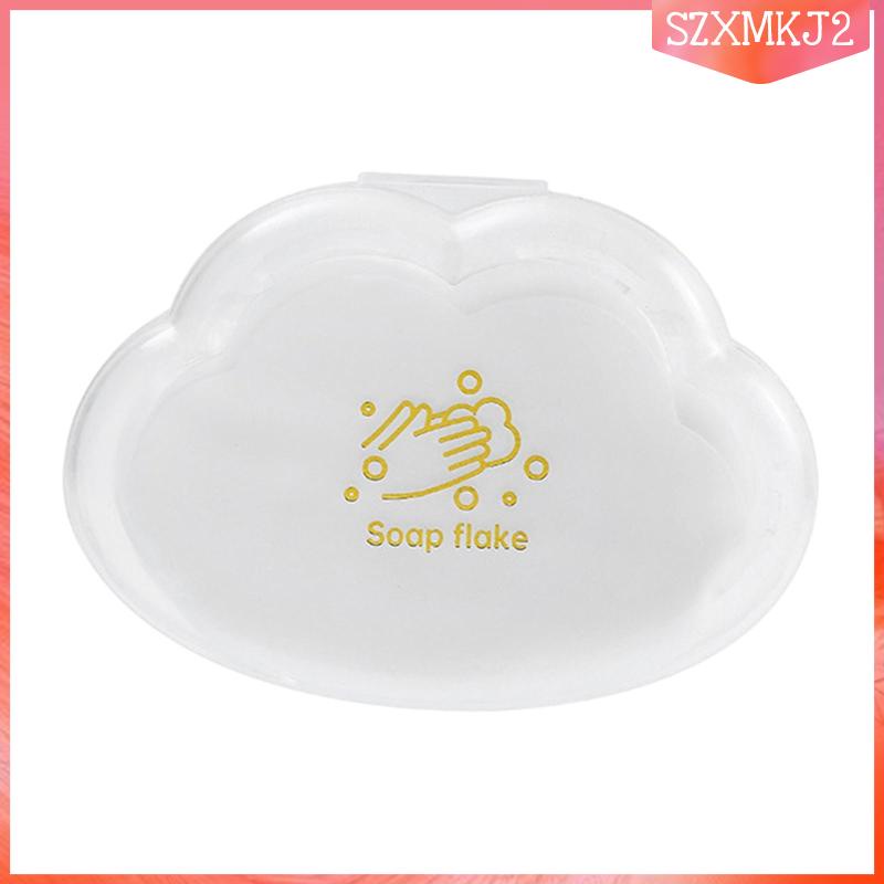 Bộ 50 Miếng Xà Phòng Giấy Hình Đám Mây Có Thể Hòa Tan Kèm Hộp Đựng Cho Du Lịch