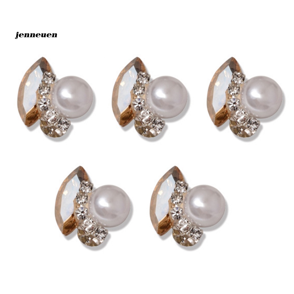 Bộ 5 Viên Pha Lê 3D Không Phai Màu Trang Trí Móng Tay Thời Trang Cho Nữ