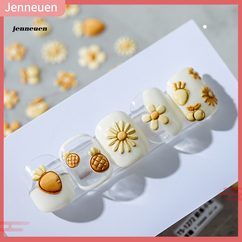 Miếng Dán Trang Trí Móng Tay Họa Tiết Hoa 3D Xinh Xắn