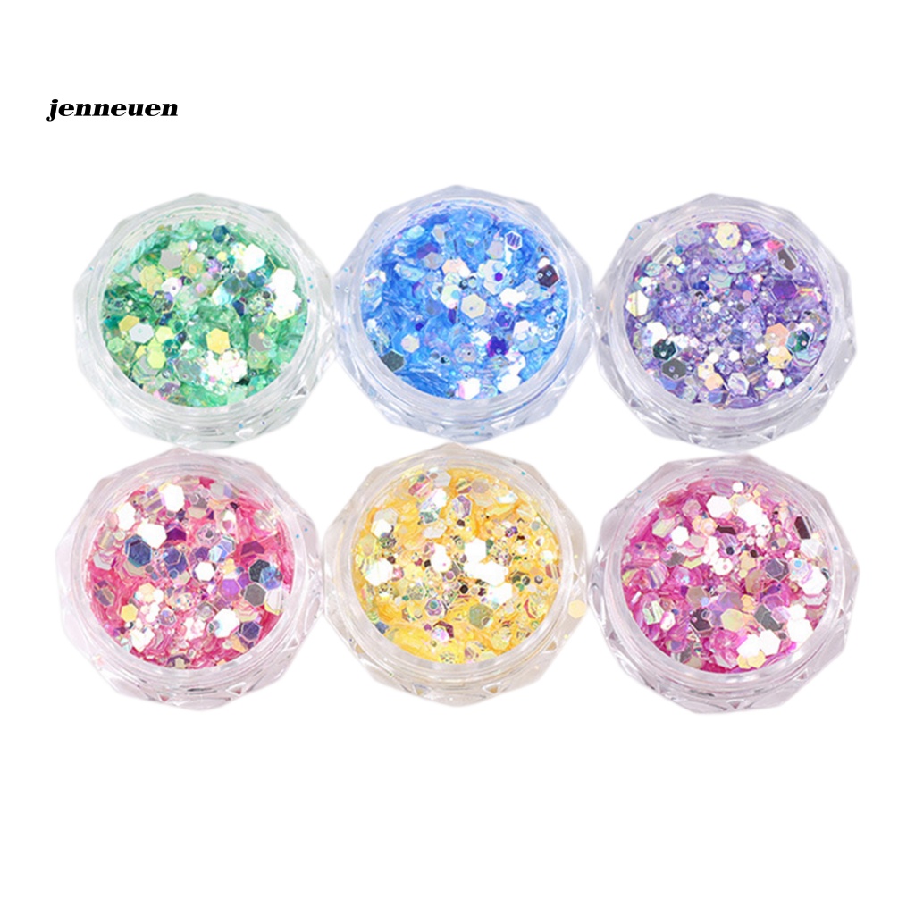 Set 6 Hộp Phụ Kiện Trang Trí Móng Tay Nghệ Thuật Màu Macaron Xinh Xắn