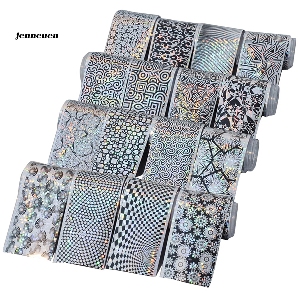 Set 16 Miếng Dán Lá Nhôm Trang Trí Móng Tay Nghệ Thuật DIY