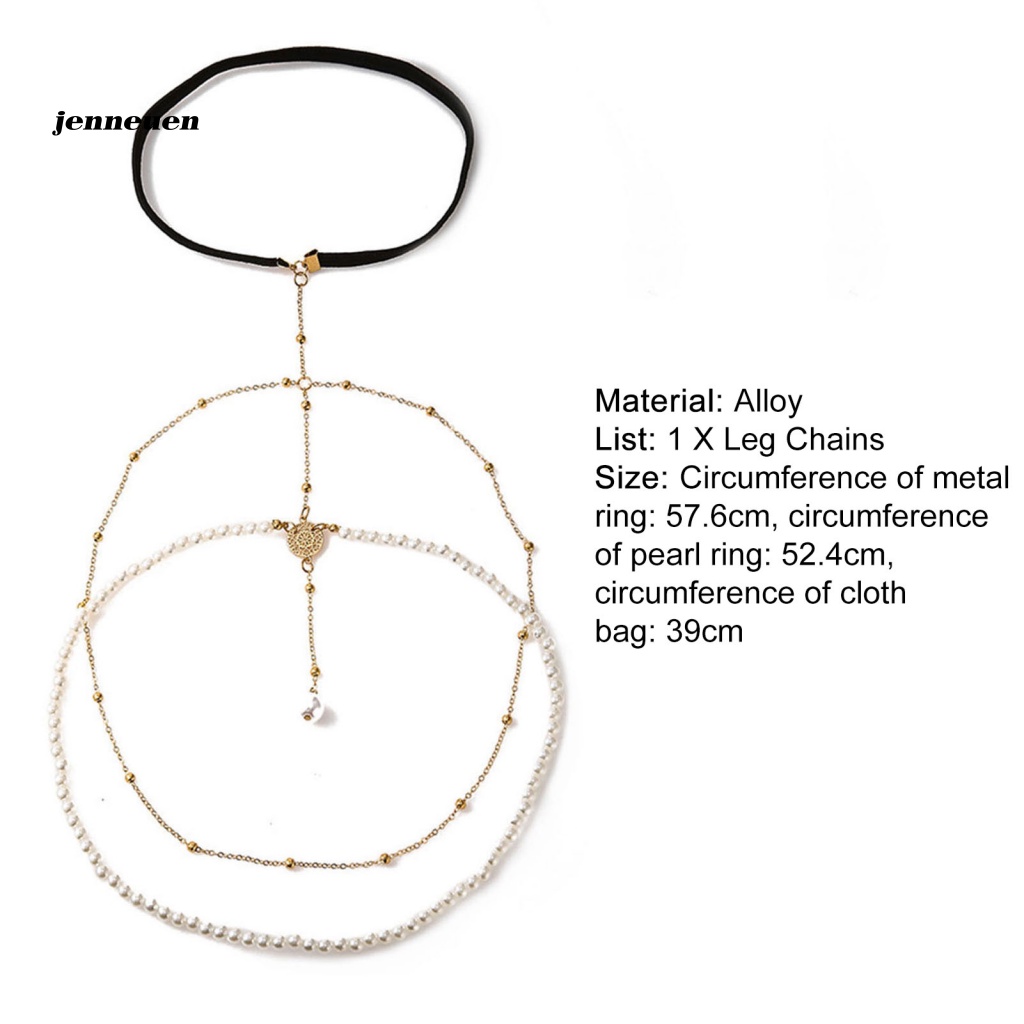 Chuỗi Ngọc Trai Đeo Đùi Chống Mài Mòn Thiết Kế Đơn Giản Thời Trang Cho Nữ