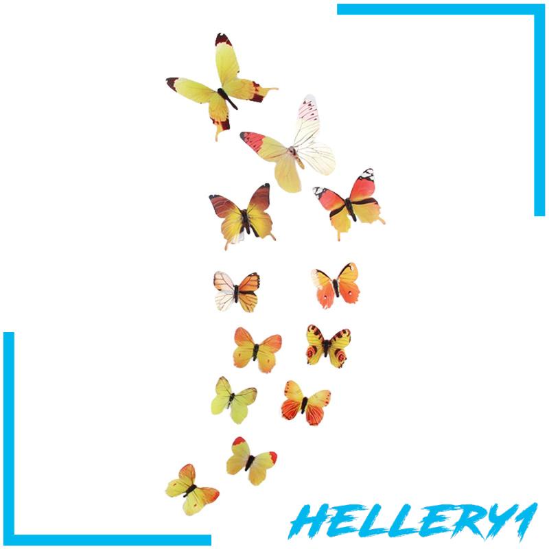 Set 12 Sticker Bươm Bướm Dạ Quang Dán Trang Trí