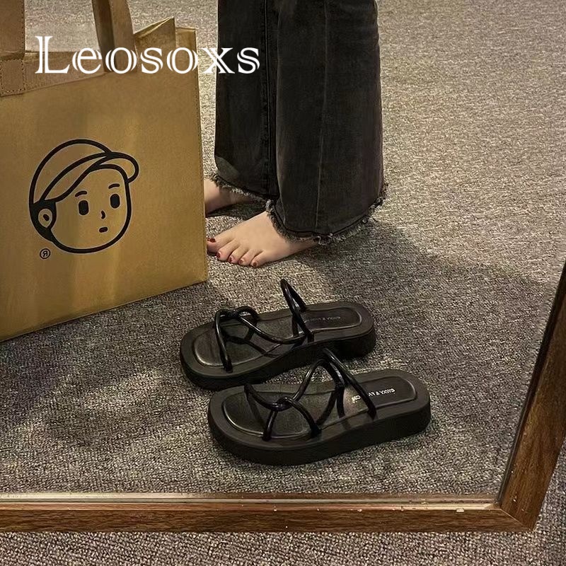 Leosoxs dép sandal nữ dép nữ dép bánh mì nữ dép bánh mì Chống Trượt 071814