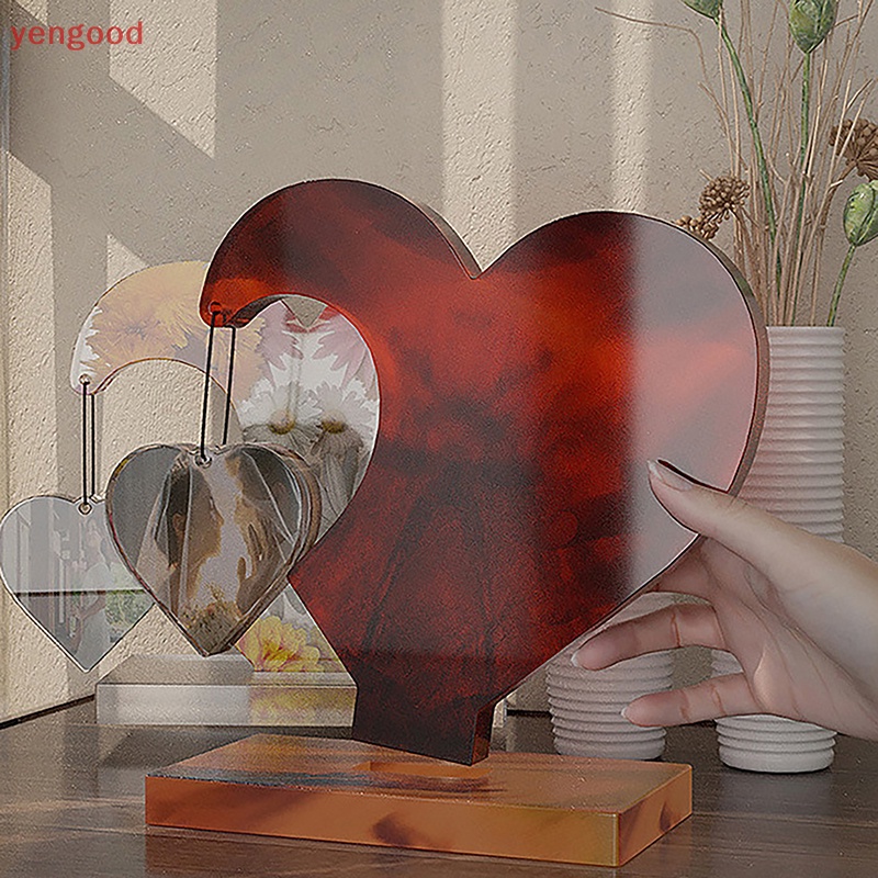 Khuôn Silicone Hình Trái Tim Làm Khung Ảnh Lớn DIY Epoxy Resin