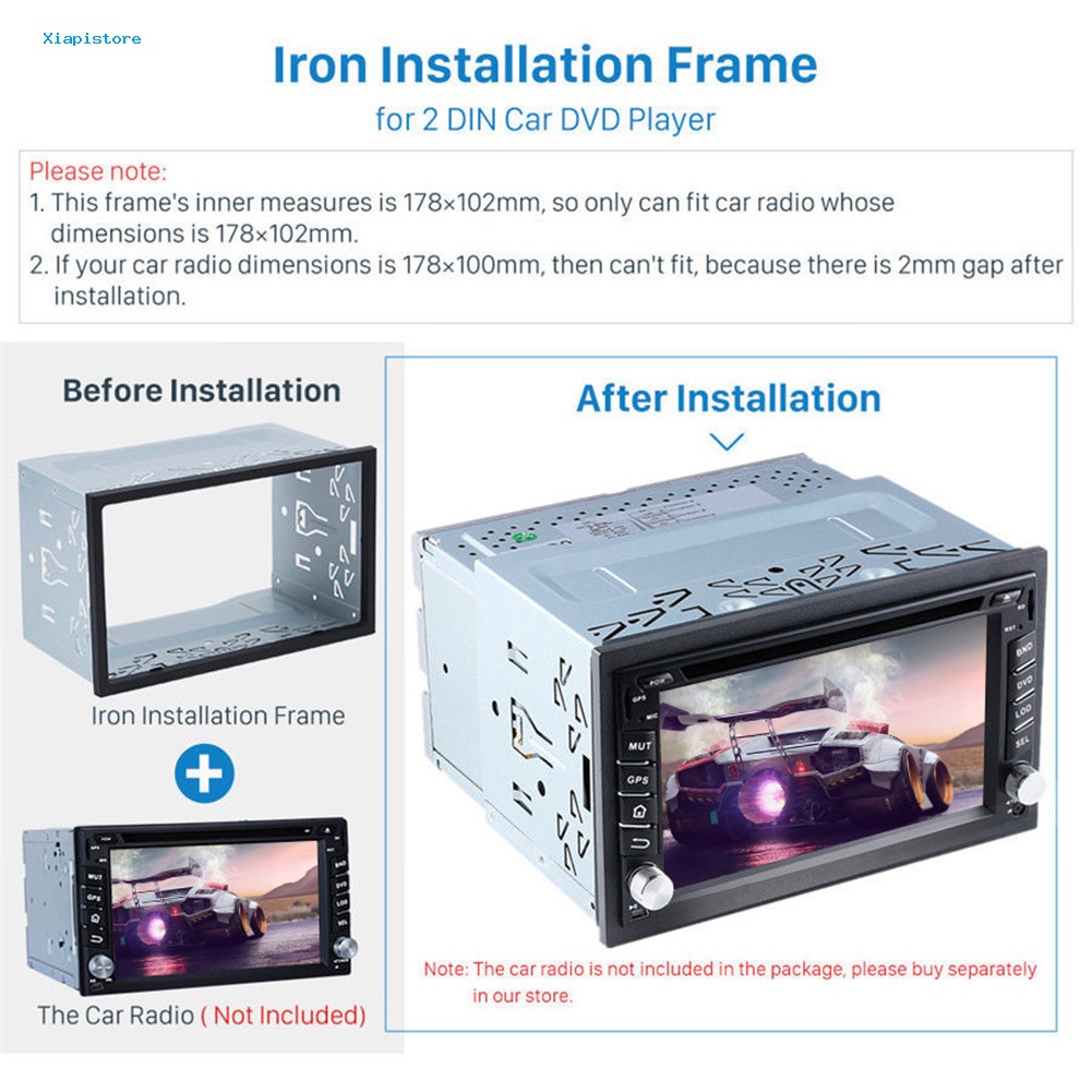 Khung Lắp Đặt Bảng Điều Khiển Đầu Đĩa DVD Radio 2Din Thông Dụng Cho Xe Hơi