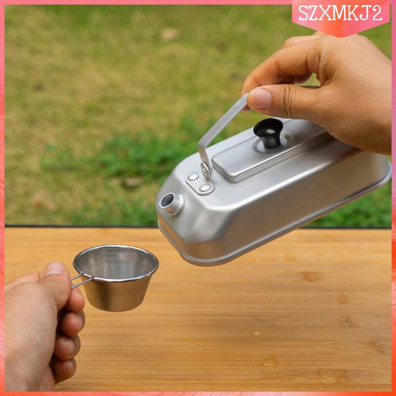 Ấm Đun Nước 0.3L Bằng Hợp Kim Nhôm Có Tay Cầm Tiện Dụng Khi Đi Cắm Trại