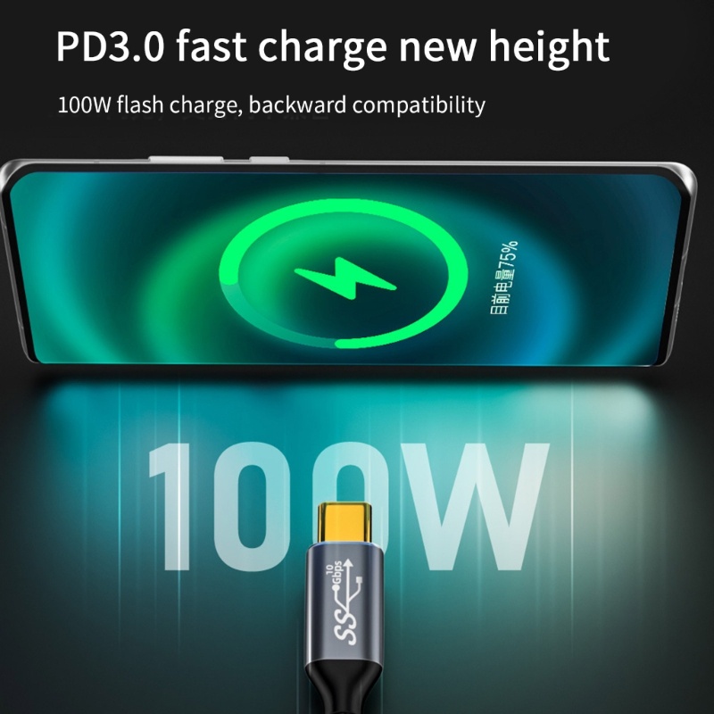 Kiki Dây Cáp Sạc Nhanh 10gbps 100w type c 90 Độ Cho Máy Tính Bảng Laptop