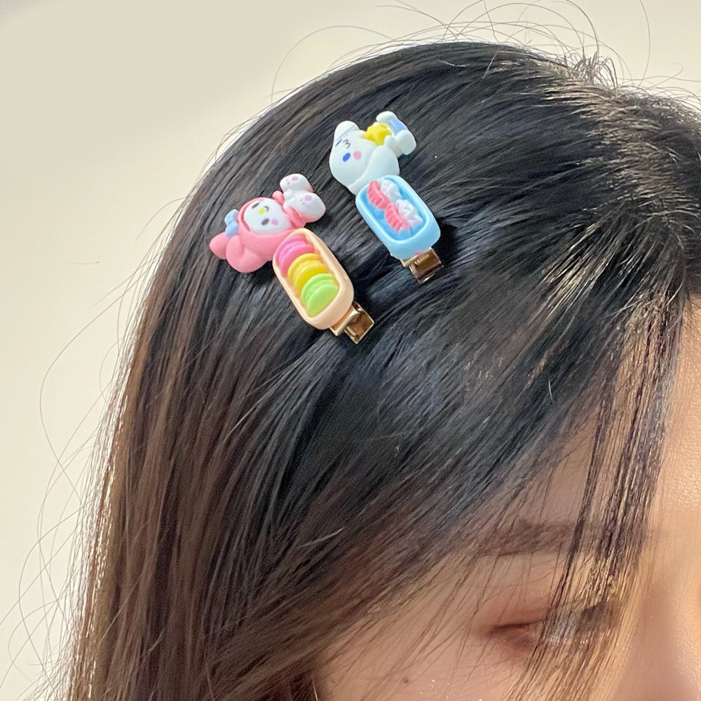 SANRIO Thời Trang Kẹp Tóc Mỏ Vịt Bằng Kim Loại Họa Tiết Hoạt Hình Đơn Giản