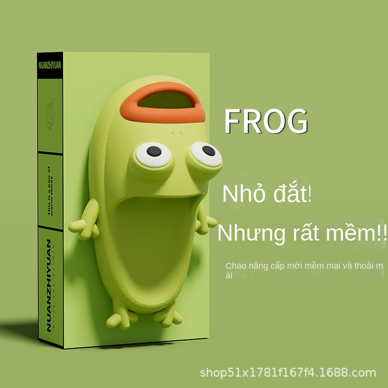 Dép đi biển Chống Trượt In Hình Ếch Hoạt Hình Dễ Thương Vui Nhộn Thời Trang Mùa Hè Cho Nữ