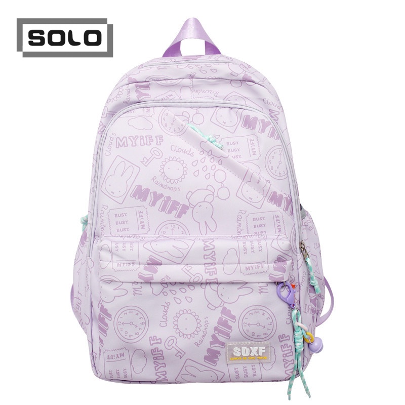 SOLO Solo Balo Nữ cặp đi học balo du lịch balo nữ da 2023  Phong cách Thời trang Stylish Thanh lịch L95S26X 37Z230911