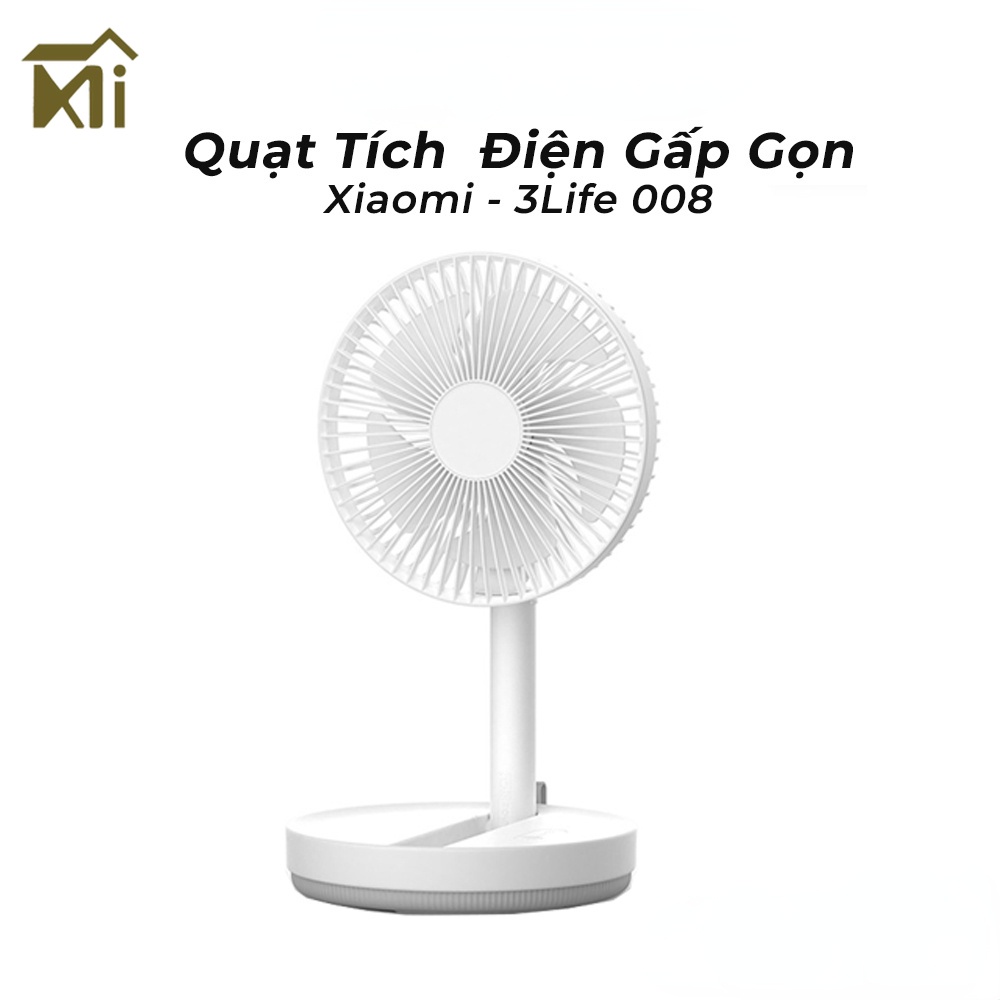 Xiaomi 3Life Quạt tích điện gấp gọn dung lượng pin 8000mAh, có thể quay chuyển hướng 150 độ