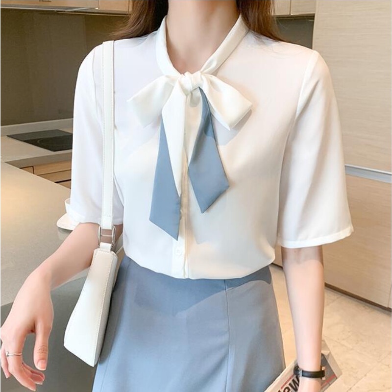 Plus Áo Sơ Mi Tay Ngắn Dáng Rộng Phong Cách Hàn Quốc Thời Trang Mùa Hè Cho Nữ