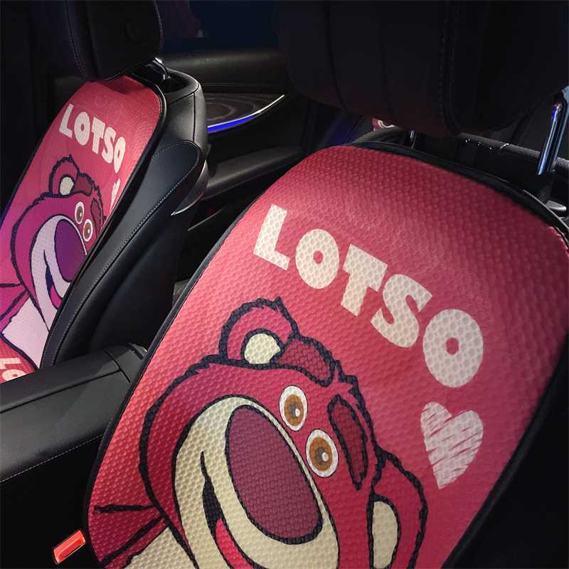 Đệm Tựa Lưng Gắn Ghế Ngồi Xe Hơi Hình Gấu Dâu Tây Dễ Thương