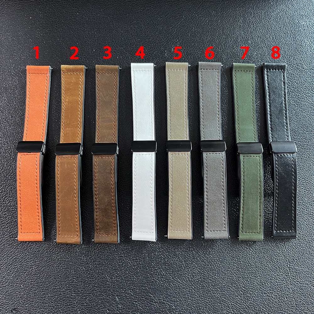 Dây Đeo Bằng Da Có Khóa Nam Châm Cho Đồng Hồ Thông Minh Huami Amazfit GTR 47mm 42mm