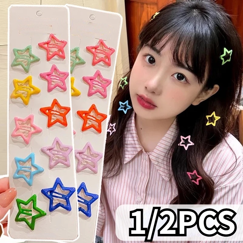 Kẹp Tóc Kim Loại Hình Ngôi Sao Năm Cánh Phong Cách Hàn Quốc Dễ Thương y2k