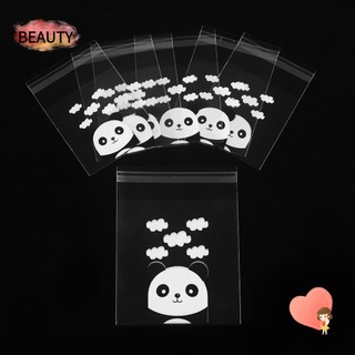 Set 100 túi đựng bánh kẹo trong suốt hình gấu trúc dễ thương