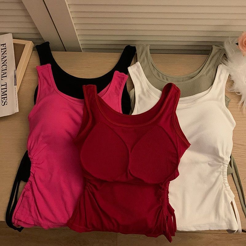 Áo Hai Dây Có Mút Đệm Ngực Thời Trang Mùa Hè Vintage Quyến Rũ Cho Nữ 2023