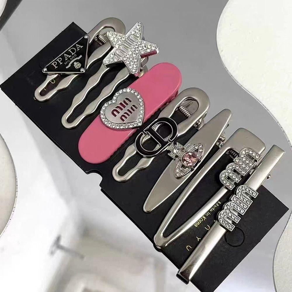 Kẹp Tóc Mỏ Vịt Hình Ngôi Sao Năm Cánh Đính Đá Dễ Thương Cho Bé