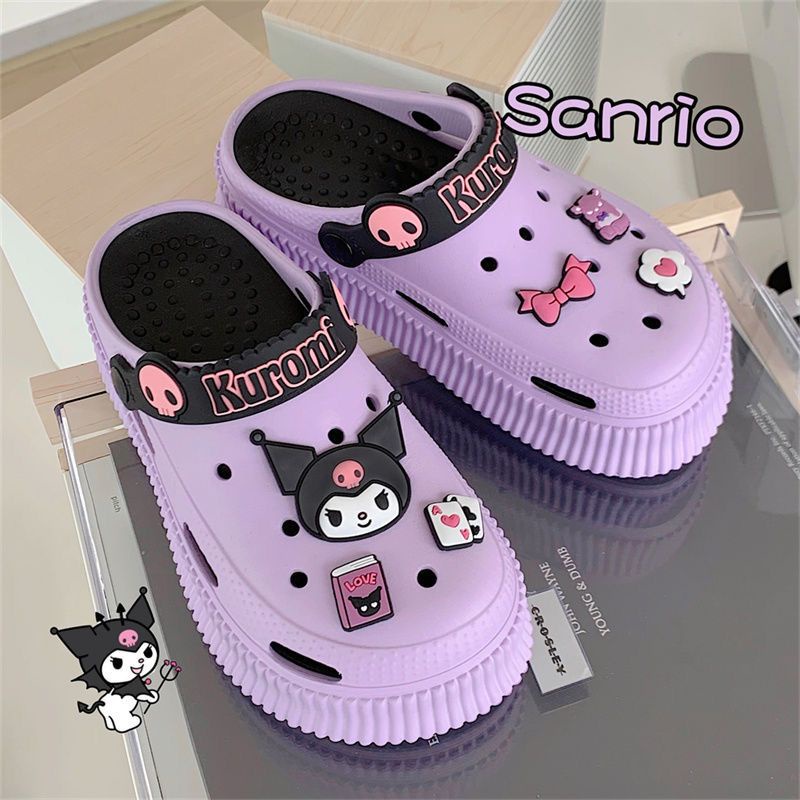 Hàng Có Sẵn Dép Sandal Nhẹ Nhàng Họa Tiết Kuromi Hoạt Hình Mùa Hè 2023 Dễ Thương Có Giá Bán Chạy Cho Nữ