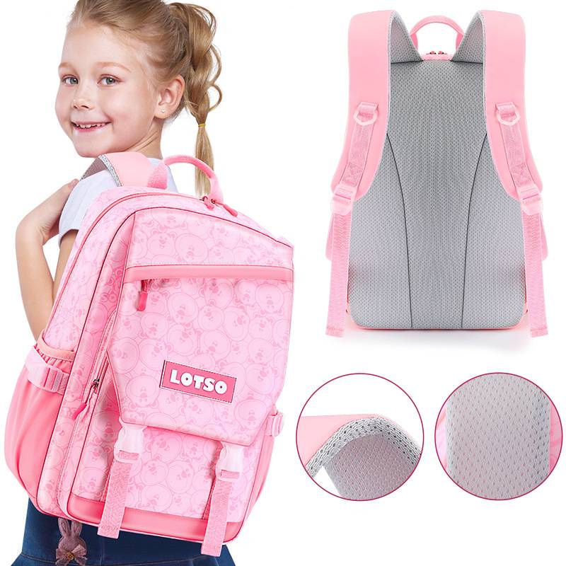 Ba Lô Học Sinh Cỡ Lớn Đa Năng Chống Thấm Nước In Hình Gấu / Dâu Tây Xinh Xắn Dành Cho Nam Và Nữ Lớp 3-6