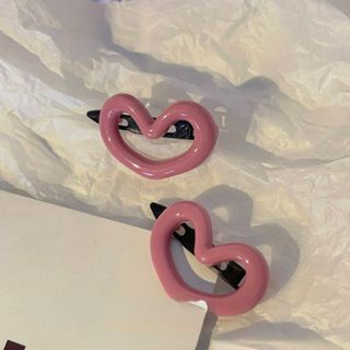 Bộ 2 Kẹp Tóc Hình Trái Tim Màu Hồng Ngọt Ngào Dễ Thương 2023