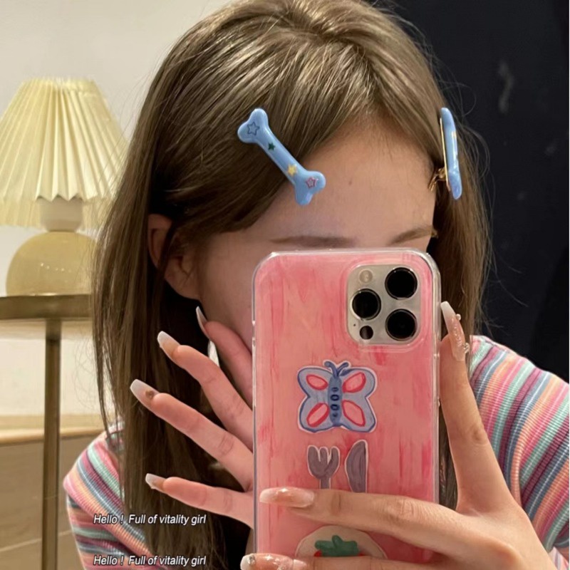 1 Kẹp Tóc Hình Xương Chó / Ngôi Sao / Xương Chó We Flower / Ngôi Sao Thời Trang Cho Nữ Y2K