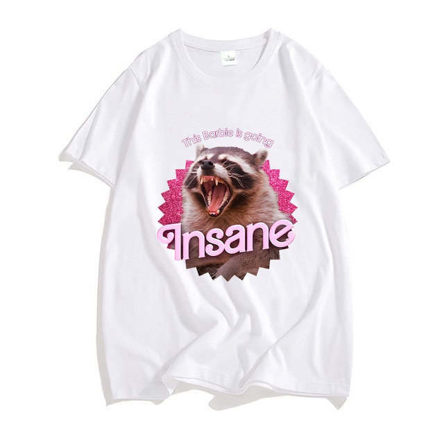 Áo Thun 100% Polyester In Hình Búp Bê Barbie Thời Trang Mùa Hè Unisex