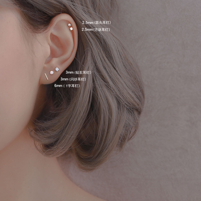 Bông Tai Mạ Bạc 925 Hình Hoa Bướm Đính Đá Zircon Đơn Giản Cho Nữ