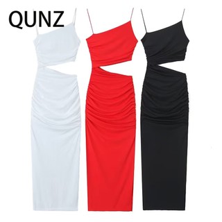 Qunz Đầm Hở Vạt Không Đối Xứng Cao Cấp Thời Trang 2138