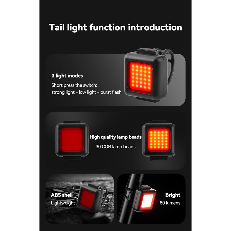 ESLNF Đen Xe Đạp Pha Trước Và Sau Bộ Đèn Chiếu Sáng 130 Lumen Đèn Hậu Xe Đạp Đèn Led Xe Đạp Chống Thấm Nước IPX5 Dành Cho Xe Đạp Đèn Xe Đạp Siêu Sáng