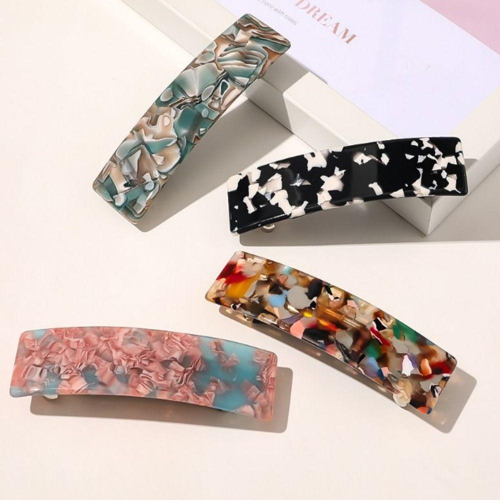 Maxg Kẹp Tóc Hình Vuông Dạng Cát Chảy Màu Đá Cẩm Thạch Mori Thanh Lịch Cho Nữ