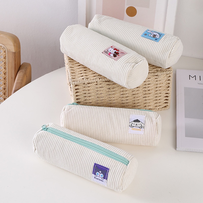 Túi Đựng Bút Bằng Vải Nhung Kẻ Ô Hình Chú Chó Pacha