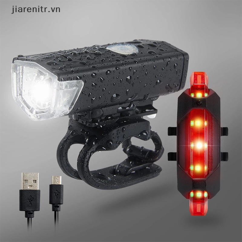 Ji bike đèn xe đạp usb led có thể sạc lại bộ mtb road bike front back đèn pha đèn pin đèn pin đi xe đạp phụ kiện đi xe đạp vn