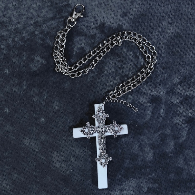 Vòng Cổ choker Bằng Gỗ Mặt Thánh Giá Phong Cách gothic punk