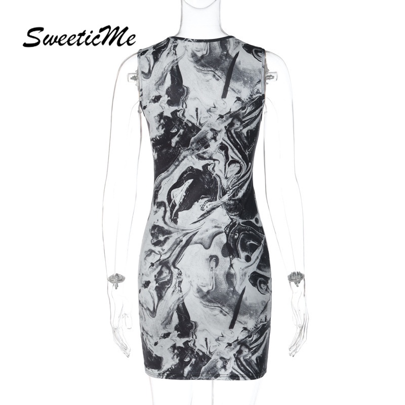 Đầm Mini Sát Nách Cổ Tròn Phối Màu Tương Phản Thời Trang 2023 Cho Nữ