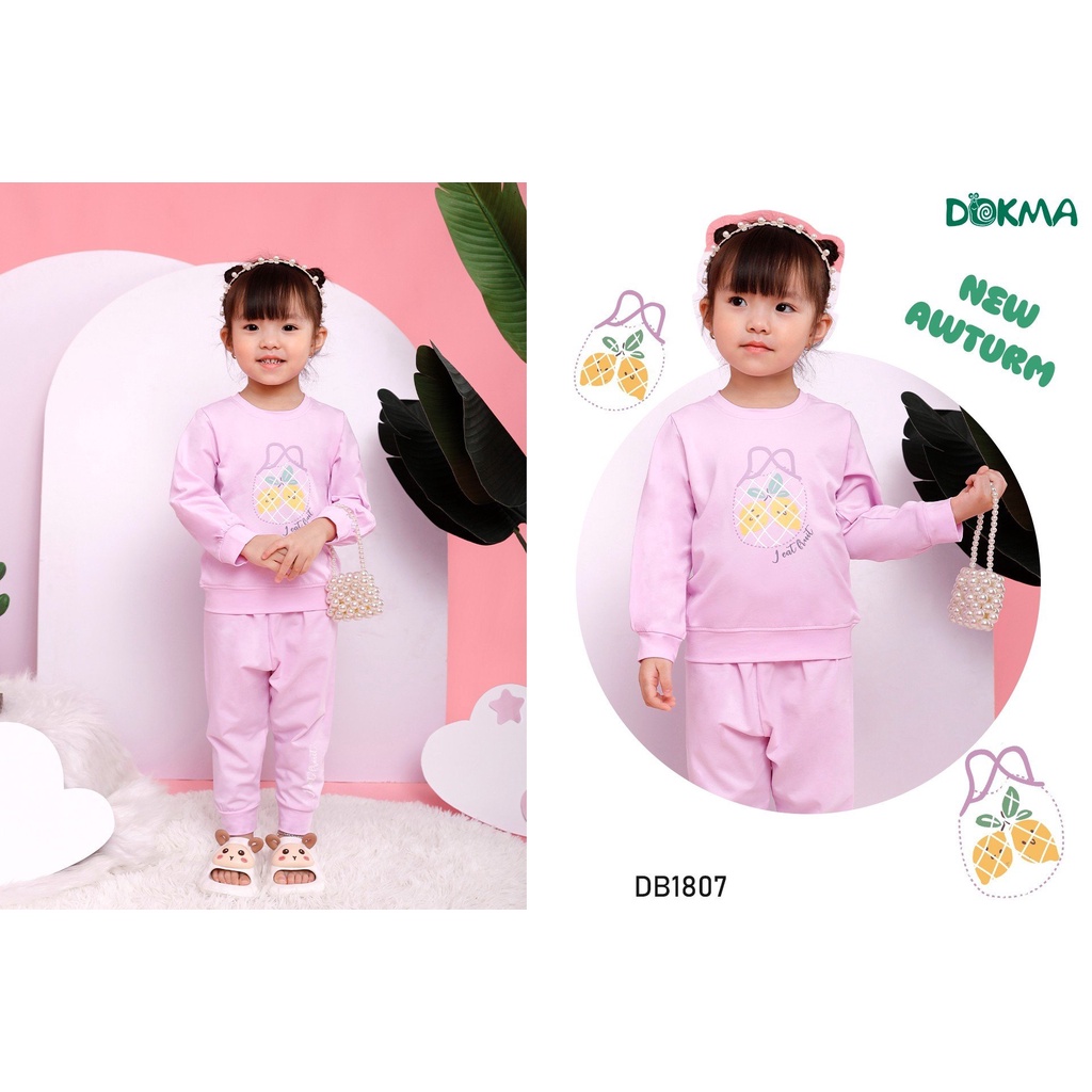 Bộ Dài Tay Cotton DOKMA Hình In Đáng Yêu Cho Bé Mã DB1807