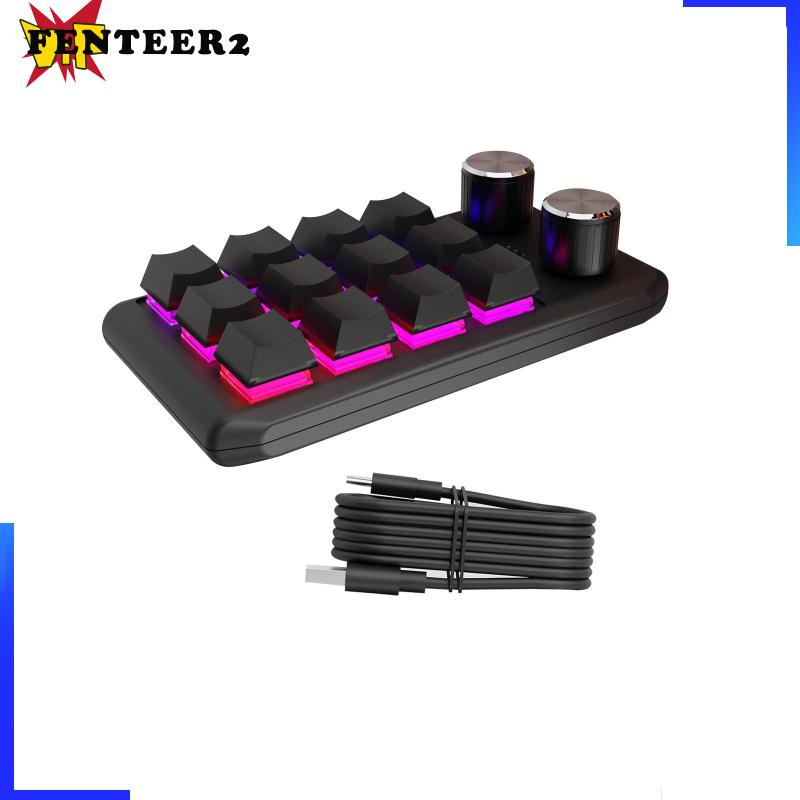 Bàn Phím Mini 12 Phím RGB Chống Trượt Kèm Dây Cáp USB Và 2 Nút Lập Trình Chuyên Dụng