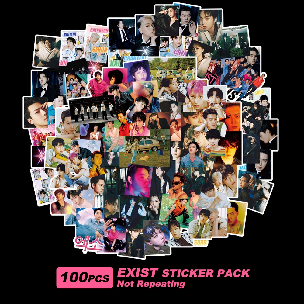 Kpop exo stickers shaped big head stickers self-adhesive diy handbook stickers